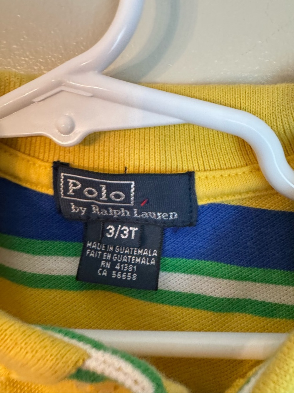 Toddler Boys Polo by Ralph Lauren Yellow Striped Polo Shirt 3T - Picture 4 of 4